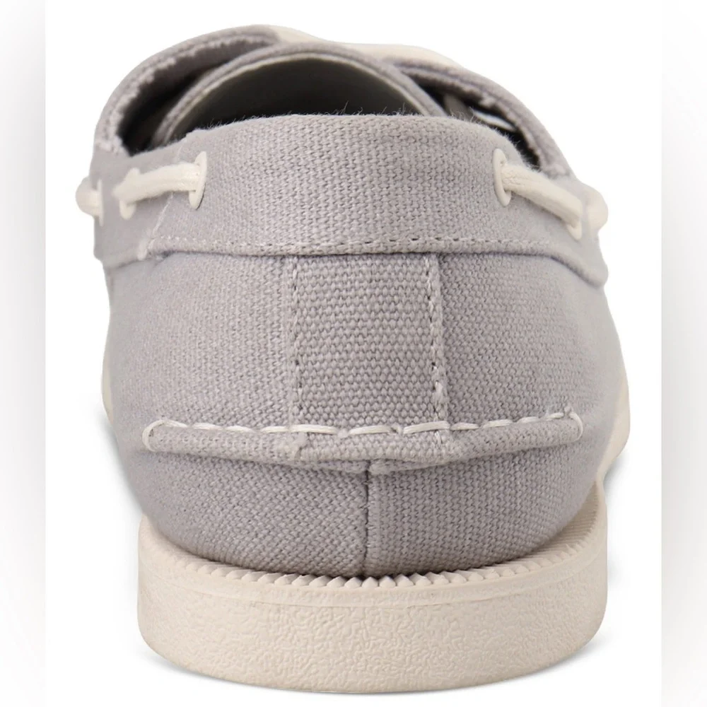 Club Room Men's Elliot Lace-Up Cotton Canvas Boat Shoes- Size 7